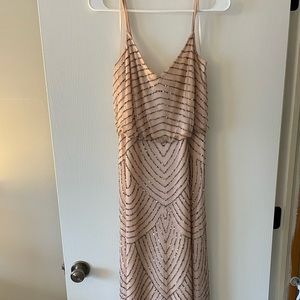 Adrianna Papell Blush beaded gown size 8